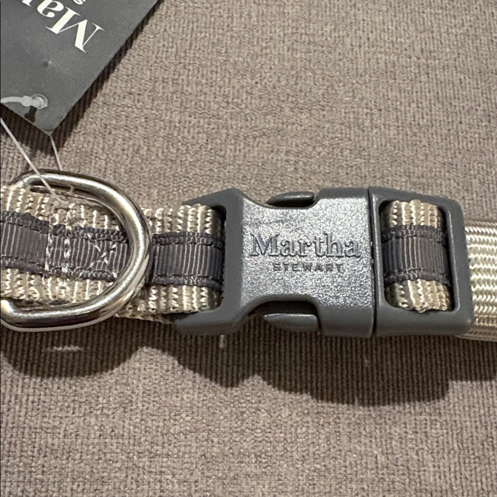 NWT [Martha Stewart] Adjustable Nylon Dog Collar in Bowtie Tan, Multiple Sizes! - Picture 6 of 10